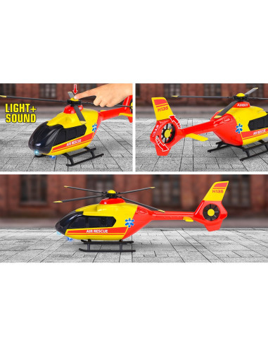 S213713002,Elicopter de salvare Majorette Airbus H135 cu lumini si sunete
