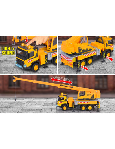 S213723004,Camion cu macara Majorette Volvo Truck Crane cu lumini si sunete