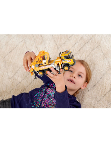 S213723004,Camion cu macara Majorette Volvo Truck Crane cu lumini si sunete