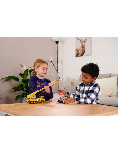 S213723004,Camion cu macara Majorette Volvo Truck Crane cu lumini si sunete