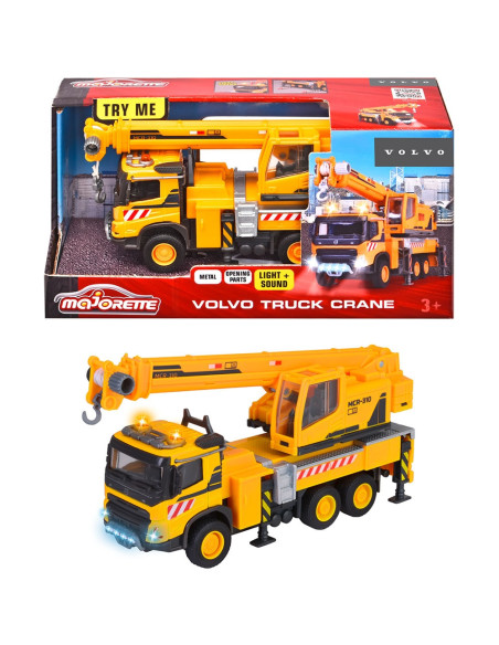 S213723004,Camion cu macara Majorette Volvo Truck Crane cu lumini si sunete