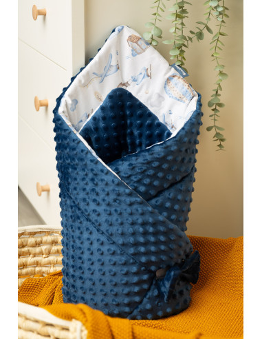 SILLO-42211,Paturica nou-nascut 80x80 cm Sensillo Minky Wrap Baloane Blumarin