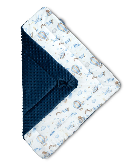 SILLO-42211,Paturica nou-nascut 80x80 cm Sensillo Minky Wrap Baloane Blumarin