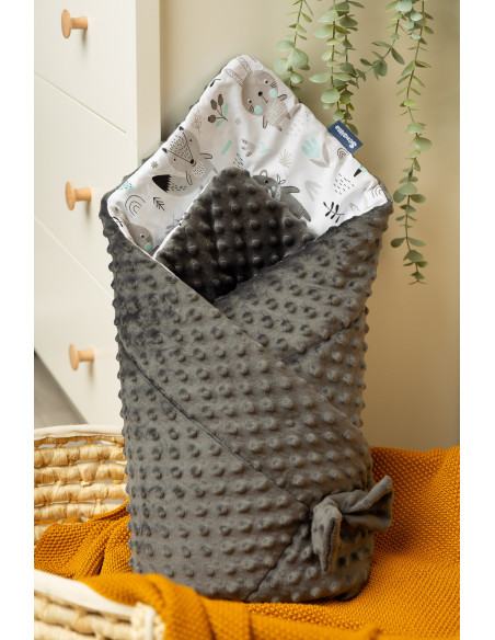 SILLO-42212,Paturica nou-nascut 80x80 cm Sensillo Minky Wrap Luminis Grafit