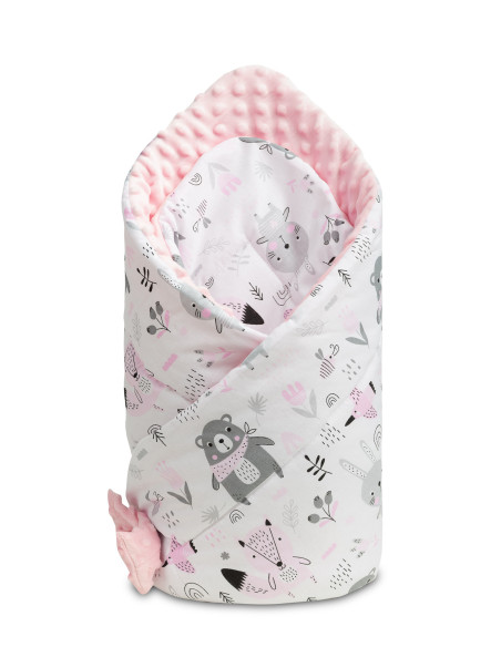 SILLO-42213,Paturica nou-nascut 80x80 cm Sensillo Minky Wrap Luminis Roz