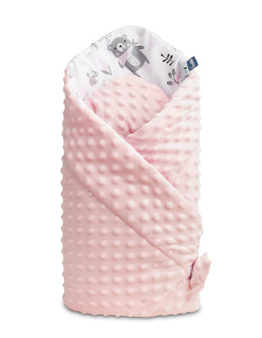 SILLO-42213,Paturica nou-nascut 80x80 cm Sensillo Minky Wrap Luminis Roz
