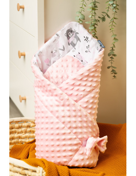 SILLO-42213,Paturica nou-nascut 80x80 cm Sensillo Minky Wrap Luminis Roz