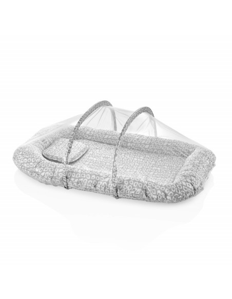 UP-bj_5542,Saltea reductor/ BabyNest BabyJem cu pernuta si plasa insecte Sleep Safe (Culoare: Gri)