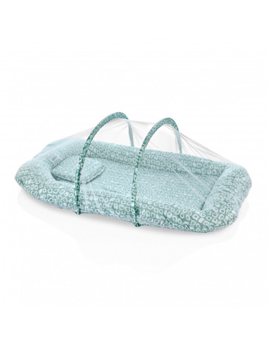 UP-bj_5542,Saltea reductor/ BabyNest BabyJem cu pernuta si plasa insecte Sleep Safe (Culoare: Gri)