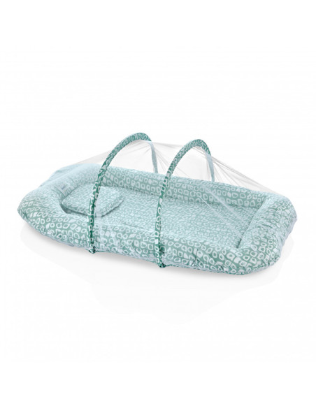 UP-bj_5542,Saltea reductor/ BabyNest BabyJem cu pernuta si plasa insecte Sleep Safe (Culoare: Gri)