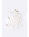 UP-BC-CSY5509,Set de 5 piese pentru nou nascut - 100% bumbac organic - Ecru cu buline, BabyCosy