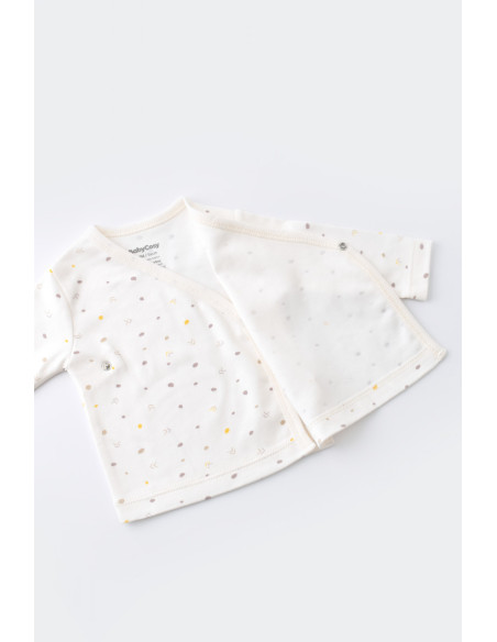 UP-BC-CSY5509,Set de 5 piese pentru nou nascut - 100% bumbac organic - Ecru cu buline, BabyCosy