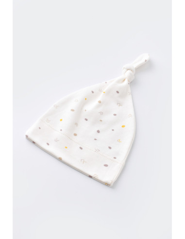 UP-BC-CSY5509,Set de 5 piese pentru nou nascut - 100% bumbac organic - Ecru cu buline, BabyCosy