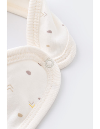 UP-BC-CSY5509,Set de 5 piese pentru nou nascut - 100% bumbac organic - Ecru cu buline, BabyCosy