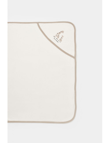 UP-BC-CSY5906,Paturica din bumbac organic Girafa, BabyCosy, Ecru, 85X85 cm