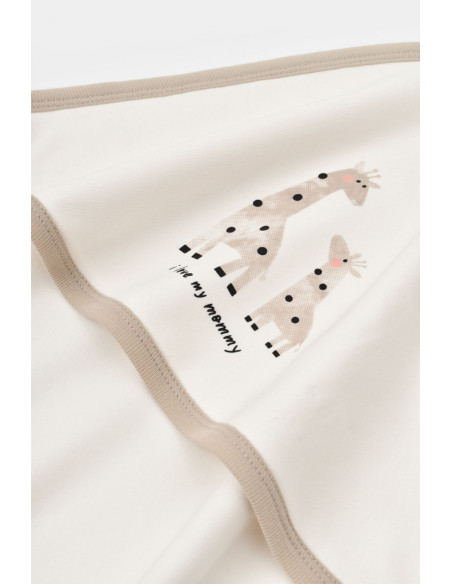 UP-BC-CSY5906,Paturica din bumbac organic Girafa, BabyCosy, Ecru, 85X85 cm