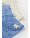 UP-BC-CSYM11614-6,Set 2 pantalonasi cu botosei Printed, BabyCosy, 50% modal+50% bumbac, Ecru/Lavanda (Marime: 6-9 luni)