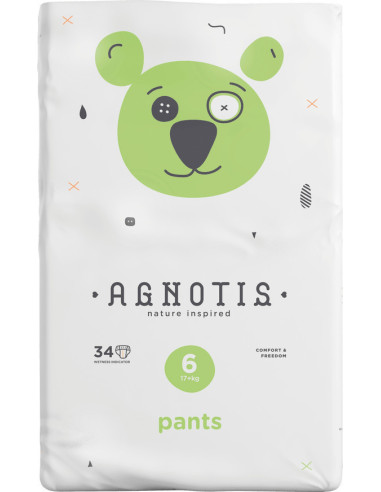 UP-agn_pantsnr6,Scutece tip chilotel hipoalergenice Agnotis pants, marimea nr. 6, 17+ kg, 34 bucati