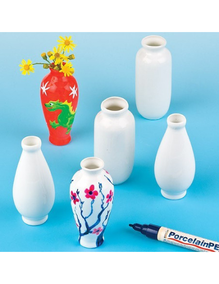 BKEC192,Minivaze din portelan de decorat - Baker Ross