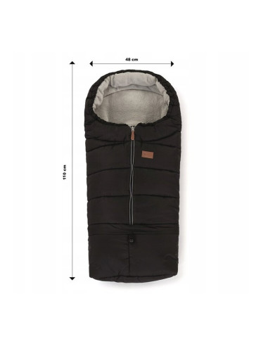 BN-531822,Petite&Mars - Sac de iarna pentru carucior, landou sau scaun auto Jibot, 100x48 cm, Impermeabil, Cu elemente reflector