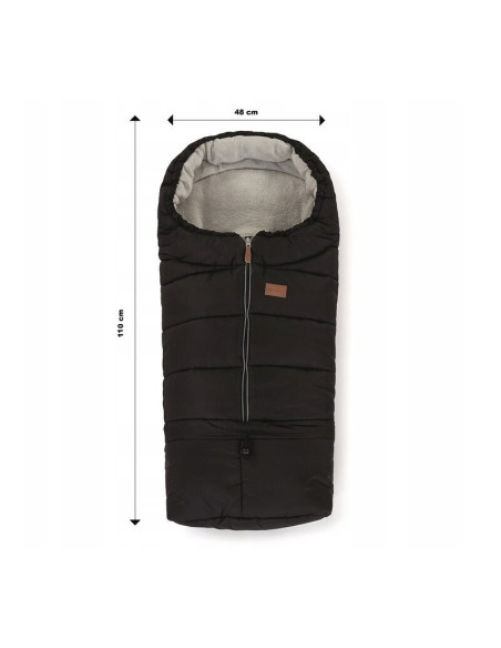 BN-531822,Petite&Mars - Sac de iarna pentru carucior, landou sau scaun auto Jibot, 100x48 cm, Impermeabil, Cu elemente reflector