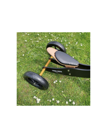 BN-42851,Bicicleta/tricicleta fara pedale din lemn, 2 in 1, Functie de bicicleta echilibru, Sa reglabila, Manere antiderapante, 