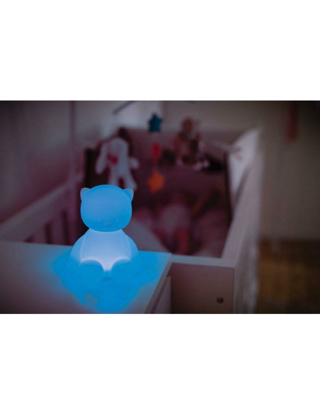 BN-879507,Nattou - Lampa de veghe, Cu senzor care detecteaza plansul bebelusui si calmeaza vizual, Cu 7 culori diferite si 4 int