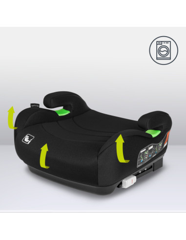 BN-LO-LUUK_FIX_I-SIZE_BLACK_CARBON,Lionelo - Inaltator auto, Luuk Fix, Instalare cu sistem Isofix si centura de prindere, Cu buz