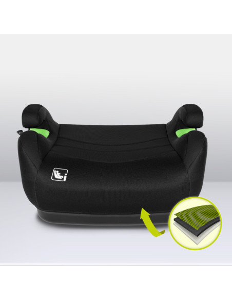BN-LO-LUUK_FIX_I-SIZE_BLACK_CARBON,Lionelo - Inaltator auto, Luuk Fix, Instalare cu sistem Isofix si centura de prindere, Cu buz