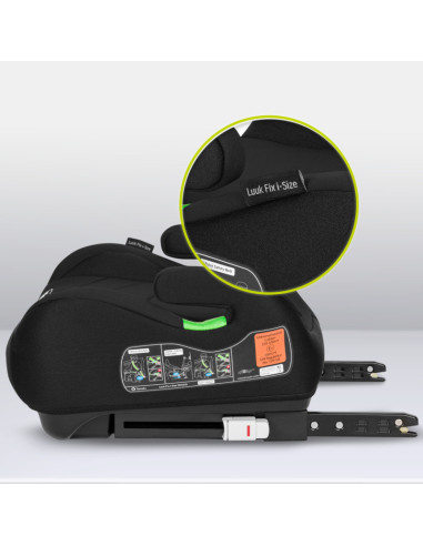BN-LO-LUUK_FIX_I-SIZE_BLACK_CARBON,Lionelo - Inaltator auto, Luuk Fix, Instalare cu sistem Isofix si centura de prindere, Cu buz