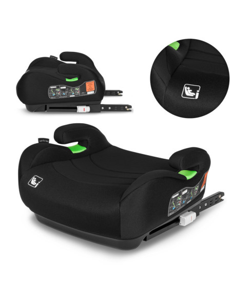 BN-LO-LUUK_FIX_I-SIZE_BLACK_CARBON,Lionelo - Inaltator auto, Luuk Fix, Instalare cu sistem Isofix si centura de prindere, Cu buz