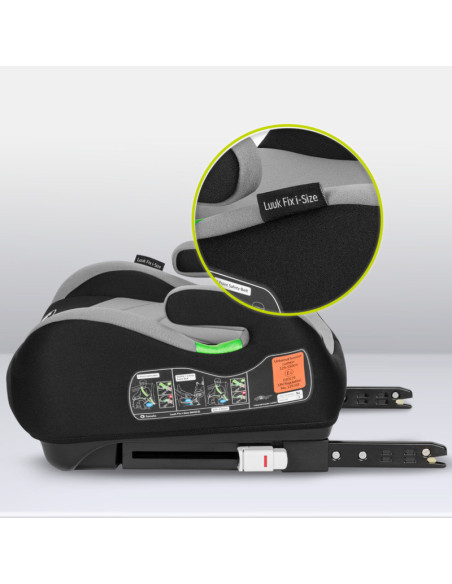 BN-LO-LUUK_FIX_I-SIZE_GREY_STONE,Lionelo - Inaltator auto, Luuk Fix, Instalare cu sistem Isofix si centura de prindere, Cu buzun
