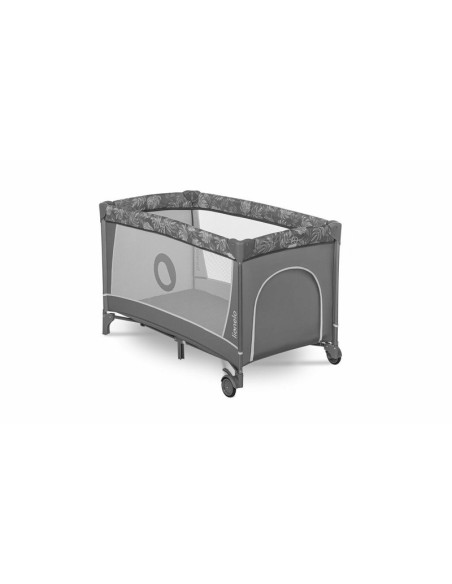 BN-LO-FLOWER_GREY_STONE,Lionelo - Patut pliant cu doua nivele Flower, Cu arcada, Geanta transport, Masuta de infasat, Bara cu ju