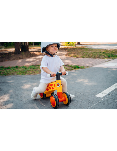 BN-LOE-SAMMY_PINK_ROSE,Lionelo - Bicicleta fara pedale, Sammy, Cu 4 roti, Din spuma EVA, Stabila, Manere moi, antiderapante, 12-