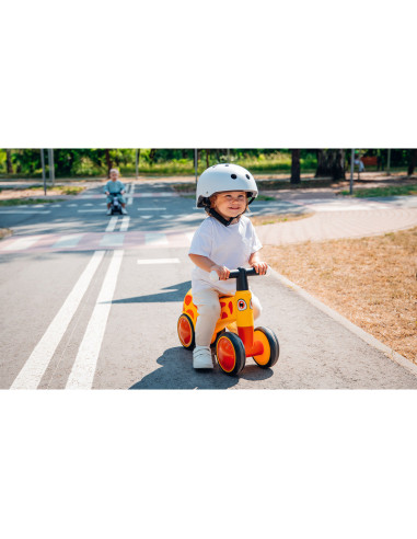 BN-LOE-SAMMY_PINK_ROSE,Lionelo - Bicicleta fara pedale, Sammy, Cu 4 roti, Din spuma EVA, Stabila, Manere moi, antiderapante, 12-