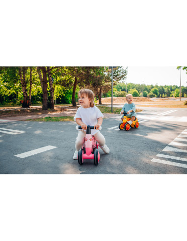 BN-LOE-SAMMY_PINK_ROSE,Lionelo - Bicicleta fara pedale, Sammy, Cu 4 roti, Din spuma EVA, Stabila, Manere moi, antiderapante, 12-