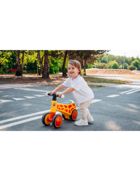 BN-LOE-SAMMY_PINK_ROSE,Lionelo - Bicicleta fara pedale, Sammy, Cu 4 roti, Din spuma EVA, Stabila, Manere moi, antiderapante, 12-