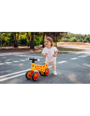 BN-LOE-SAMMY_PINK_ROSE,Lionelo - Bicicleta fara pedale, Sammy, Cu 4 roti, Din spuma EVA, Stabila, Manere moi, antiderapante, 12-