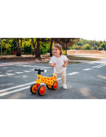 BN-LOE-SAMMY_PINK_ROSE,Lionelo - Bicicleta fara pedale, Sammy, Cu 4 roti, Din spuma EVA, Stabila, Manere moi, antiderapante, 12-