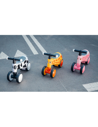 BN-LOE-SAMMY_PINK_ROSE,Lionelo - Bicicleta fara pedale, Sammy, Cu 4 roti, Din spuma EVA, Stabila, Manere moi, antiderapante, 12-