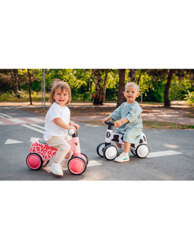 BN-LOE-SAMMY_PINK_ROSE,Lionelo - Bicicleta fara pedale, Sammy, Cu 4 roti, Din spuma EVA, Stabila, Manere moi, antiderapante, 12-