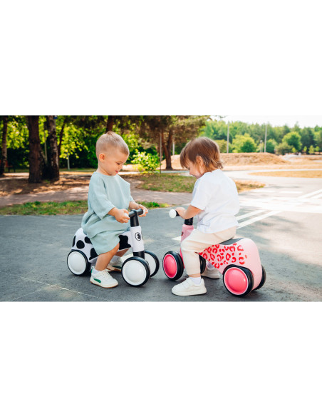 BN-LOE-SAMMY_PINK_ROSE,Lionelo - Bicicleta fara pedale, Sammy, Cu 4 roti, Din spuma EVA, Stabila, Manere moi, antiderapante, 12-