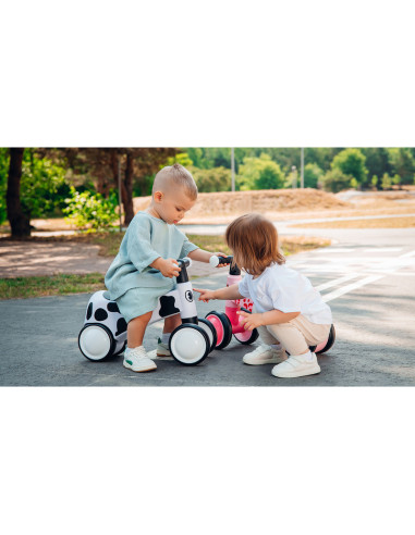 BN-LOE-SAMMY_PINK_ROSE,Lionelo - Bicicleta fara pedale, Sammy, Cu 4 roti, Din spuma EVA, Stabila, Manere moi, antiderapante, 12-