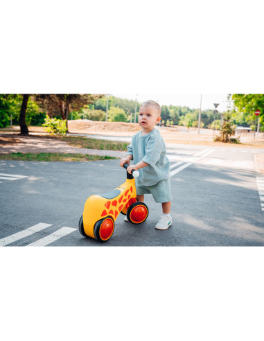 BN-LOE-SAMMY_YELLOW_HONEY,Lionelo - Bicicleta fara pedale, Sammy, Cu 4 roti, Din spuma EVA, Stabila, Manere moi, antiderapante, 