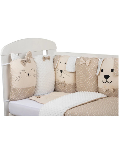 BN-45050,Set lenjerie patut 12 piese, Cu 8 aparatori laterale, Pernuta, Paturica, Husa pentru paturica, Cearceaf pentru saltele 