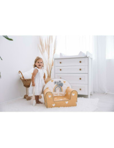 BN-80234,Fotoliu din burete pentru copii Yellow Hearts, Bubaba, 9 luni - 5 ani, Cu Husa detasabila 2