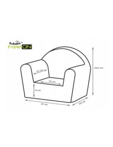 BN-80227,Fotoliu din burete pentru copii Green Magic, Bubaba, 9 luni - 5 ani, Cu Husa detasabila