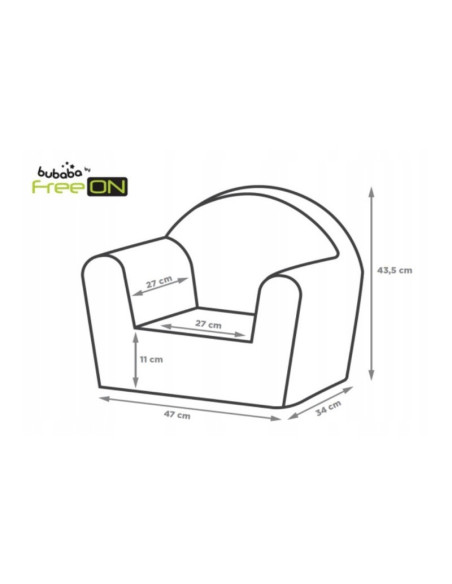 BN-80227,Fotoliu din burete pentru copii Green Magic, Bubaba, 9 luni - 5 ani, Cu Husa detasabila