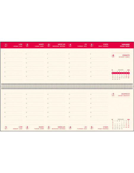 EGOBREFCH3,Planner birou 30 x 10 albastru 2024 hartie ivory bref ego