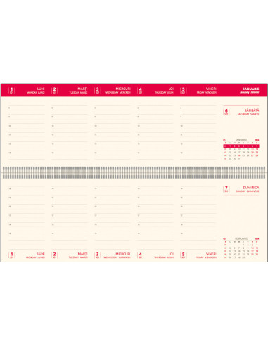 EGOBREFCH11,Planner birou 30 x 10 rosu 2024 hartie ivory bref ego